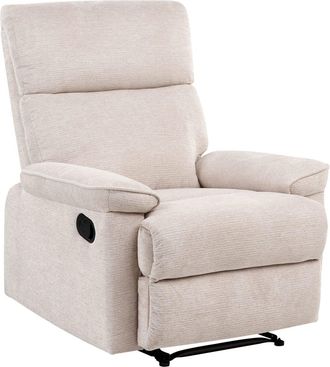 Beliani Sill&oacute;n reclinable Con reposapi&eacute;s Tela Beige