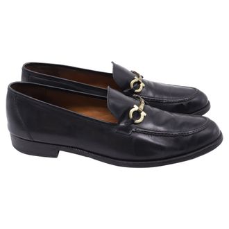 Ferragamo Gancini Loafers in Black Leather