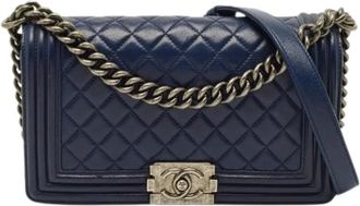 Chanel Pre-owned Vintage Schoudertas - Dames - Vintage Schoudertas - Blauw - ONE Size - Leer - Vintage