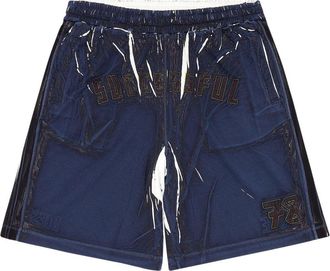 Diesel P-Rowy slogan-embroidered cotton shorts - men - Cotton - M - Blue