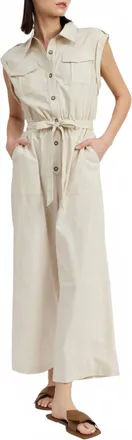 En Saison Daytona Wide Leg Romper In Linen
