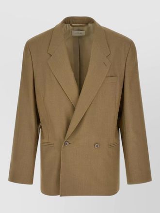 Christophe Lemaire double breasted blazer notch lapel chest pocket