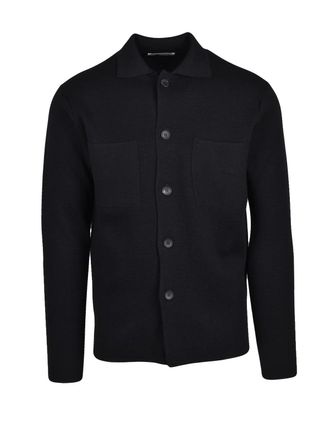 FILIPPO DE LAURENTIIS Black Merino Wool Cardigan