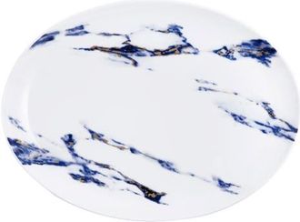 Prouna Marble Azure 14 Inch Oval Platter in White at Nordstrom