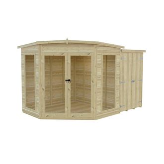 Shires Barclay 7 x 11 Feet with Side Shed - L119 x W205 x H190.3 cm in Natural