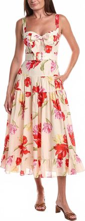 Hutch Klea Midi Dress In Watercolor Rococo Bouquet Ivory