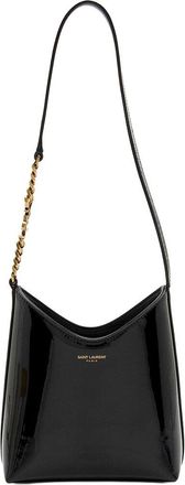 Saint Laurent Black Patent Leather Rendez-Vous Mini Hobo (Authentic Pre-Loved)