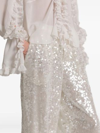 Alberta Ferretti Wide Leg Sequins Trousers