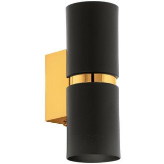 Eglo Eglo - Passa - 2 Light Indoor Up / Down Wall Light Black, Gold, GU10