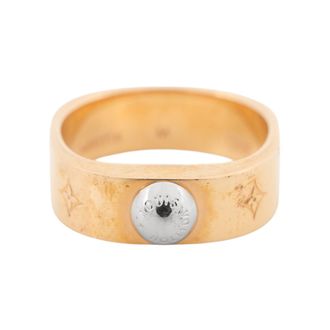 Louis Vuitton Gold Metal Band Ring (Pre-Owned)