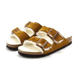 Birkenstock Mens Arizona Shearling Sandals In Mink
