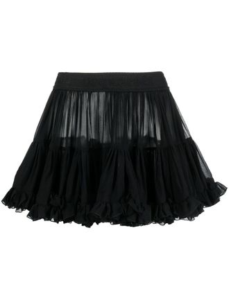 Dsquared2 ruffled A-line miniskirt - Zwart