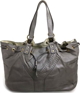 Saint Laurent Gray Leather Tote Bag (Pre-Owned)