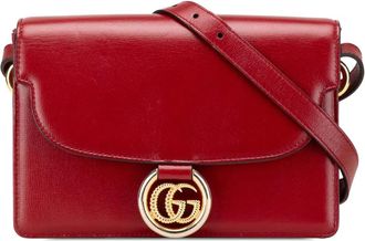 Gucci Borsa a tracolla GG Ring Torchon piccola in pelle di vitello zigrinata 2000-2015 - Rosso