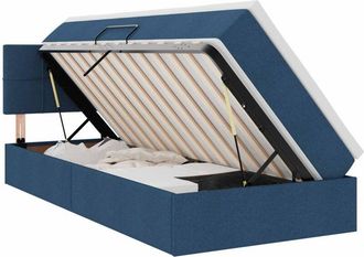 vidaXL Storage Bed with Mattress Blue 90 x 200 cm Engineered Wood vidaXL