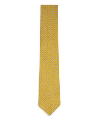 Ferragamo floral-print tie - men - Silk - One Size - Yellow