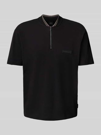 A|X Armani Exchange Poloshirt mit kurzem Rei&szlig;verschluss in Black, Gr&ouml;&szlig;e XL
