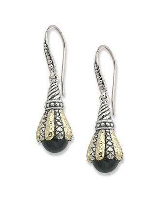 Samuel B. 18K & Silver 2.80 Ct. Tw. Black Onyx Drop Earrings