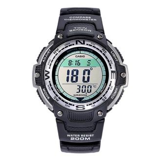 Casio Mens CASIO PROTREK Series Waterproof Quartz Led Lighting Numeric Scale Luminous Pointer 37mm Resin Strap Watch Mens SGW-100-1V