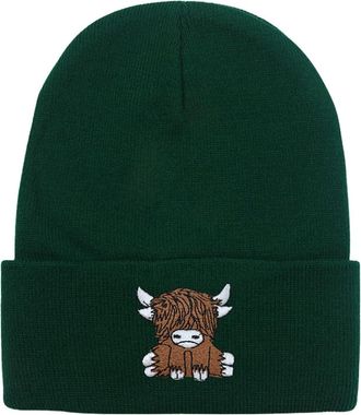 Generic Scottish Highland Cow Beanie Women Cute Scotch Cow Knitted Hat Autumn Winter Warm Hip Hop Hat Unisex Ski Hat Comfy