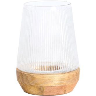 Light & Living Light&living - Farol Minas De En Vidrio Estriado Con Base De