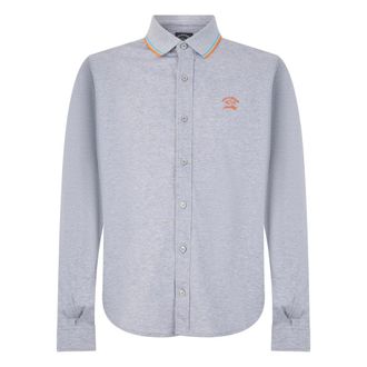 Paul & Shark Lange Mouw Polo - Heren - Casual Overhemden - Grijs - L - Katoen - Overhemden