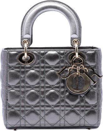 Dior Pre-owned Dior Small Metallic Lambskin Cannage My ABCDior Lady Dior Ladies X00S8DGSV5HGEMOY