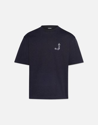 Jacquemus Mens Mens Dark Navy Jacquemus Oversized The Mer&ugrave; T-Shirt - Size: 42