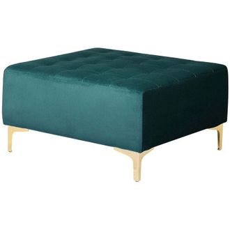 Beliani Ottomana in Velluto Trapuntato Soggiorno Moderno Color Verde Acqua Aberdeen