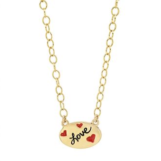 Jessica Elliot Womens Enamel Oval Necklace - Love In Vermeil
