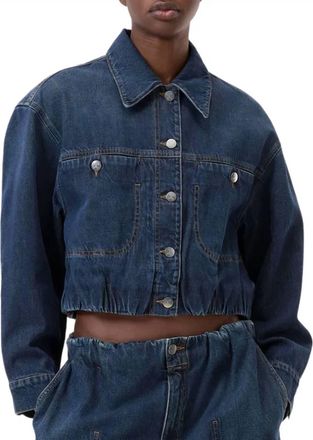 Closed Folded Hem Jacket In Dark Blue