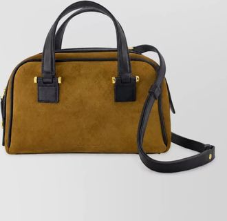 Ami calfskin leather bowling clutch bag