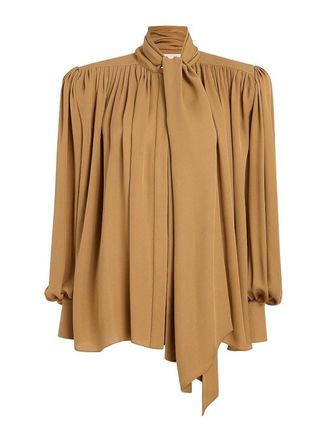 Khaite Silk Georgette Draped Shirt