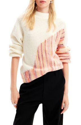 Desigual Asymmetric Design Pullover in White at Nordstrom, Size Medium