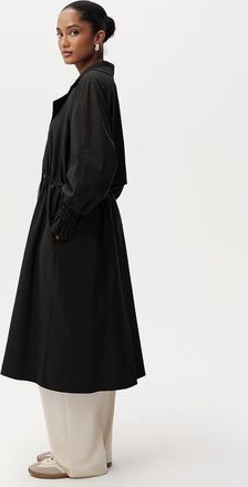 Exquise Daniele Belted Midi Trenchcoat in Black at Nordstrom, Size Small/medium