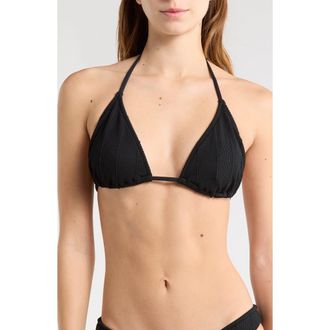 Rip Curl Vibe Surf Triangle Bikini Top in Black at Nordstrom, Size Xx-Large