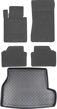 OEM Bmw Serie 3 E46 Familiar De 1998 A Febrero De 2005. Juego De Alfombrillas De Goma Para Coche Y Alfombrilla Para Maletero