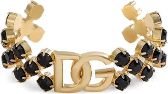 Dolce & Gabbana Armband met zwarte steen en DG-logo - Goud