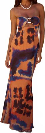 Runaway The Label Velzy Strapless Dress In Saber Print