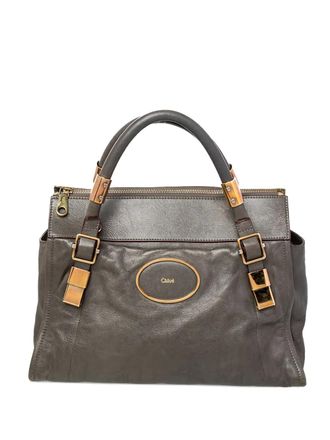 Chlo&eacute; 2024 Leather Satchel Bag - women - Calf Leather - One Size - Grey