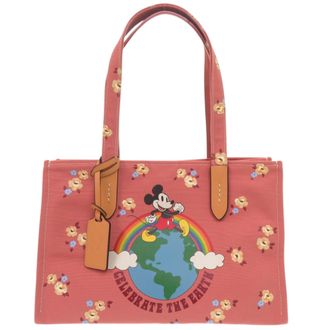 Coach Pink Canvas Leather Tote Bag (Pre-Owned)