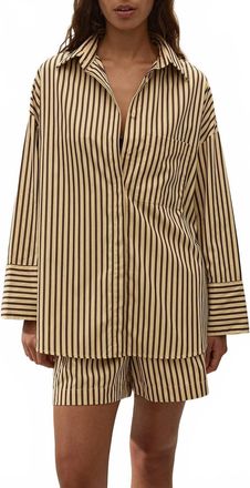 Faithfull The Brand Clemente Shirt In Carmen Stripe Sand Cedar