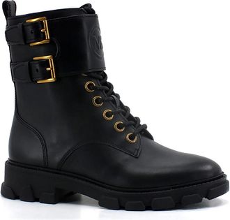 Michael Kors Enkellaarsjes - Dames - Veterlaarzen - Zwart - 39 EU - Leer - Schoenen