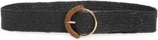 Vince Camuto Circle Buckle Stretch Woven Belt in Black at Nordstrom Rack, Size Large/x-Large
