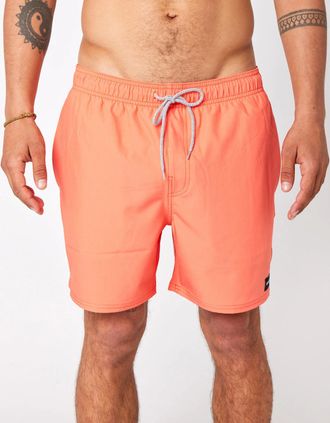 Rip Curl Mens Rip Curl Mens Daily 16 Volley Swimming Shorts - Pink/Orange/Red - Size: 33/32/32