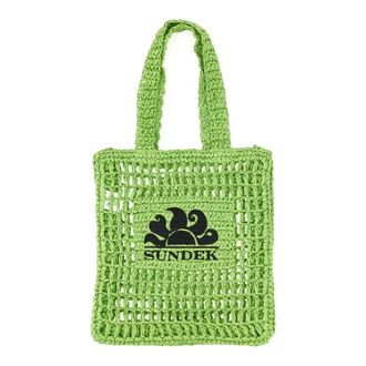 Sundek Tassen, Dames, Groen, ONE Size, Small Paper Straw Bag
