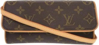 Louis Vuitton Tweedehands Canvas Louis Vuitton tassen - Dames - Vintage Schoudertas - Bruin - ONE Size - Vintage