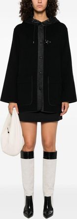Fay Womens Two-material Wool And Cashmere Caban Coat - Black - Size Small