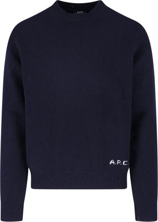 A.P.C. Navy Wool Crewneck Sweater
