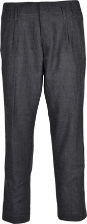 Officina 36 Dark Grey Wool-Blend Pants